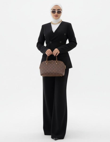 Tailleur femme chic – Veste cintrée & pantalon large