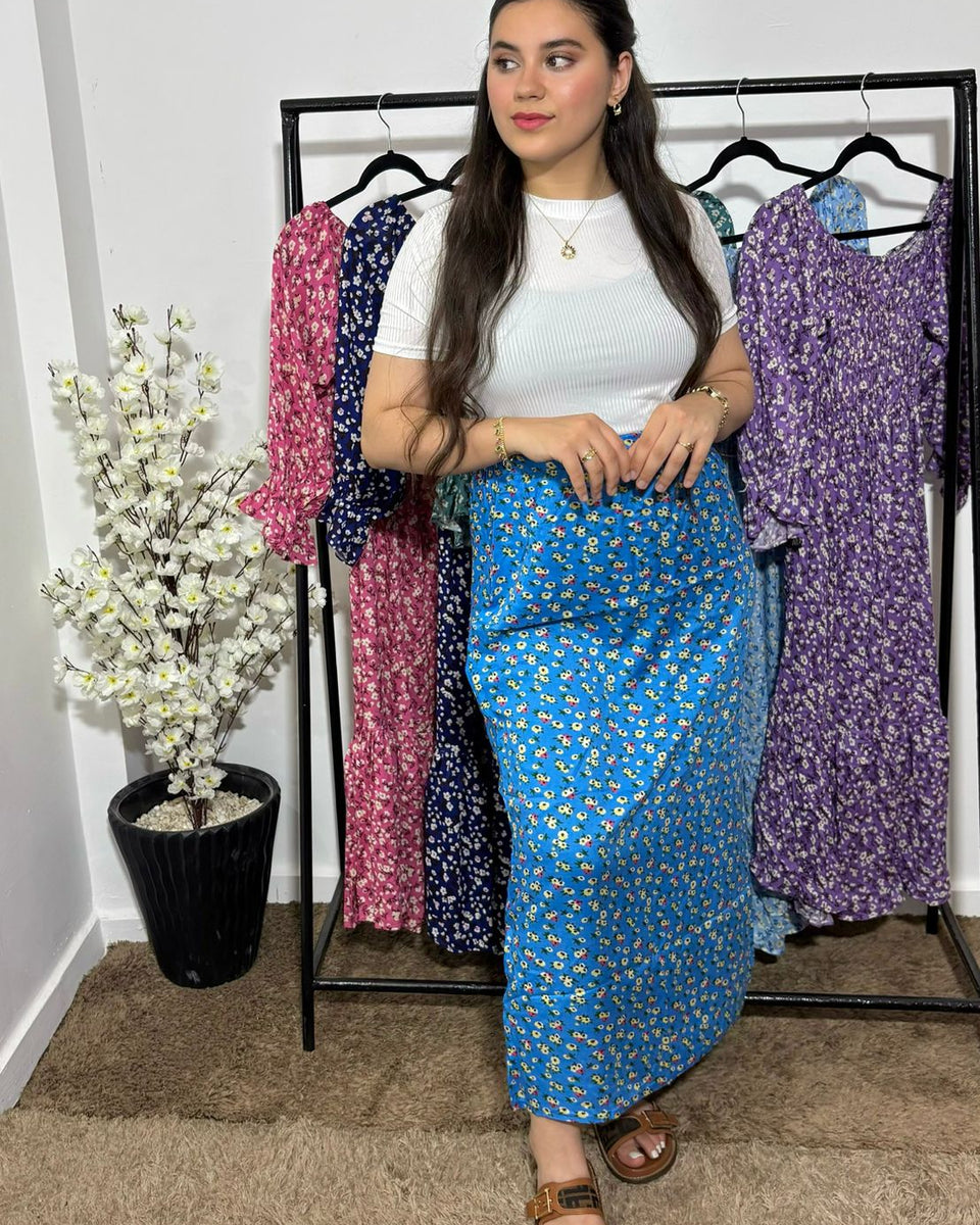 Ensemble Chic – Jupe Longue Fleurie + Top Basique